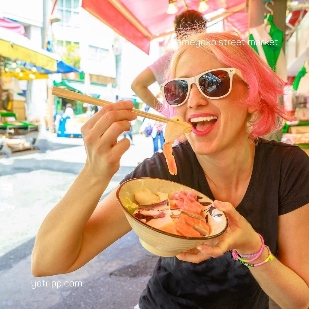 Ameyoko Street Food Market in Tokyo, Japan